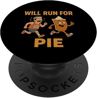 Will Run for Pie Funny Struggling Guy Thanksgiving Day Run PopSockets Adhesive PopGrip