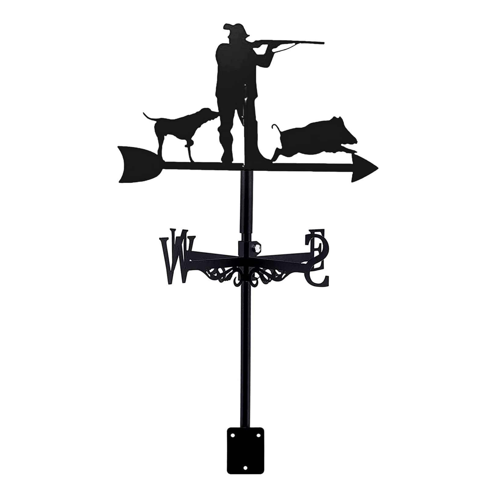 Girouette décorative, girouettes pour Chasseur de Toit et Son Chien girouette Jardins extérieurs indicateur de Direction du Vent Fer Art girouette revêtement Maisons Patio pelouses