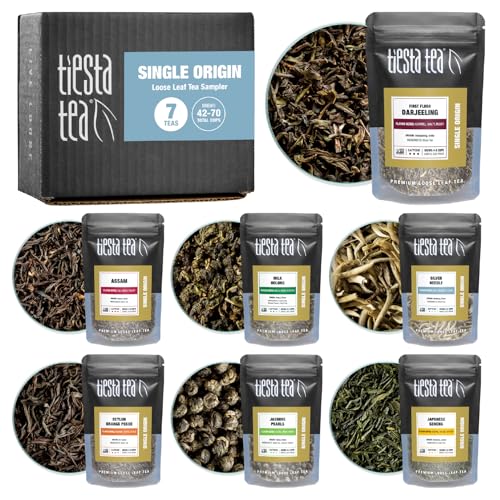 Tiesta Tea Single Origin Tea Sampler Dry Flight Set Tea 7 Pouches