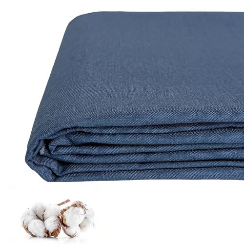 100% Cotton Denim Fabric by The Yard 6.5oz & 10 oz Comfort Stretch Denim for Apparel Jeans Jackets DIY Sewing (6.5oz-Blue 1 Yard)