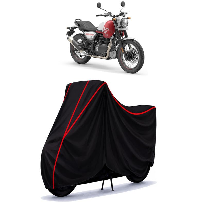 Image of Scram 411 Water Resistant Bike Cover for All Motorcycles & Rain | Heavy Duty Taffeta Fabric | UV Protection, Dustproof, Scratchproof | All Weather Two Wheeler Body Cover with Elastic Bottom
