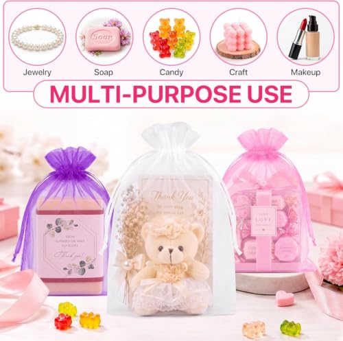 Image of XCLUSY 20PCS (13X18CM)(5x7 inchINCH) Potli Bags for Gifting - Multipurpose Wedding Return Gift Bags | Party Favour, Birthday, Anniversary, Festive Packing Pouches | Organza, Cloth, Brocade, Fancy Luxury Goodie Bags (PINK, 1 Count(Pack of 20))