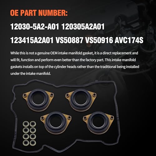 Image of HiSport Engine Valve Cover Gasket Set - Compatible with Acura ILX 2016-2020 TLX 2015-2020 Compatible with Honda CR-V 2015-2018 Accord 2013-2017 2.4L - Replace 12030-5A2-A01