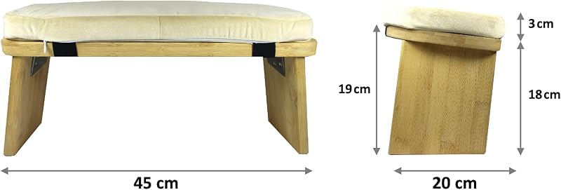 Tortuga Összecsukható Meditációs Pad Bambusz Ülőkével - Jóga Szék Ergonomikus Krém