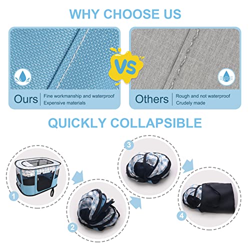 image for XRG Portable Foldable Pet Playpen Collapsible Crates Kennel Playpen fo