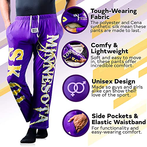 BRIEF INSANITY Minnesota Skol Football Pajama Lounge Pants | Comfortable Sleek PJ Bottoms2