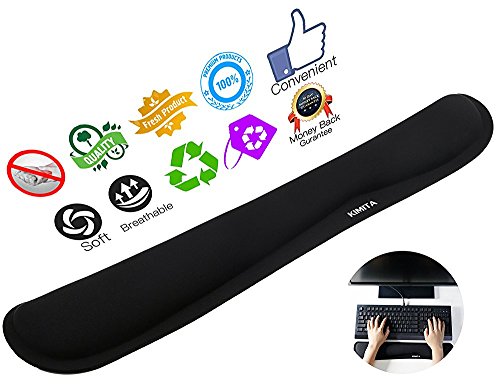 Kimita Durable Comfortable Lightweight Memory Foam Non Slip Keyboard Wrist Rest Pad Support For Office, Computer, Laptop & Mac - For Long Hours Work, Gaming, Mouse Rest, Easy Typing & Pain Relief