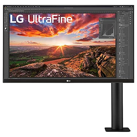 LG 32BN88U-B 31.5” Ergo IPS UHD 4K Ultrafine™ Monitor (3840x2160) with Ergonomic Stand & C-Clamp, USB Type-C™, DCI-P3 95%(Typ.), HDR10 and AMD FreeSync™, Black