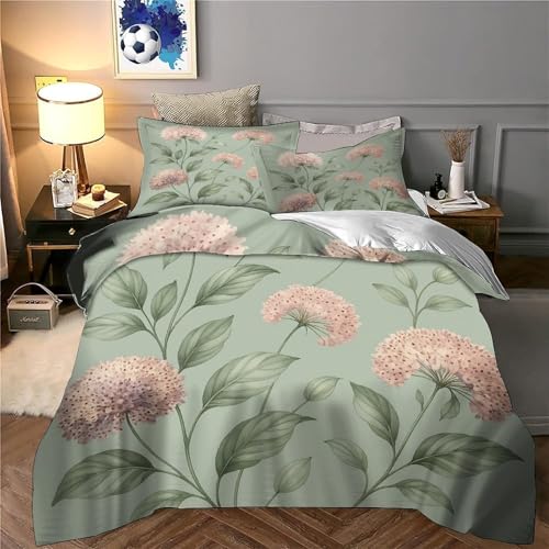 Housse de couette 140x200 rose floral en microfibre premium douce - 6