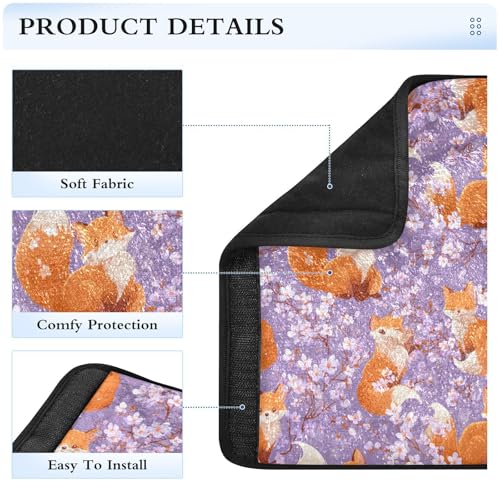 Image of 2 Pack Seatbelt Covers Seat Belt Cover Pad for Adults Boys Girls Car Seat Strap Covers Pads Cushion Universal Shoulder Strap Pad Protector for Backpack Camera Bag 10x7.7Inch Purple Sakura Blossoms and