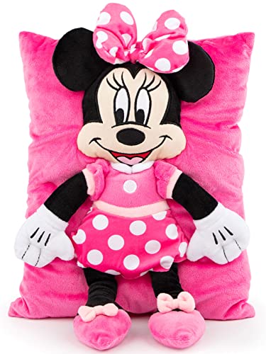 DESIGN COLORATO E DIVERTENTE - Il cuscino per coccole misura 28 x 38 cm. Il cuscino presenta Minnie in design 3D sul davanti, perfetto per coccole, abbracci e abbracci. Aggiungi un tocco di colore alla camera da letto del tuo bambino con il nostro cuscino super morbido!
