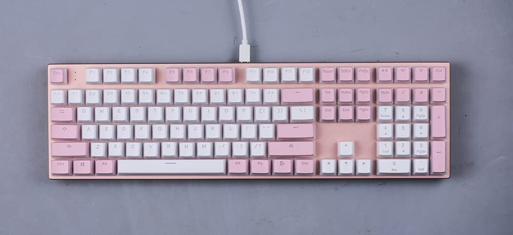 KPREPUBLIC ABM618 ABM 618 Kit de clavier mécanique en aluminium anodisé 104 modes de commutation LED RVB de type C avec logiciel (ABM618 104 interrupteur rose rouge x1)