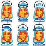 Picture of 40PCS Sunday School VBS Crafts Bulk: Paper Oil-Lamp Nativity Suncatchers,Jesus Religious Christian Classroom Camping Activity DIY Kits Gifts Church Decorations,Window Stained Glass Effect Art Supplies