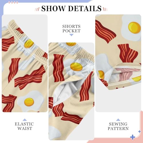 J JOYSAY Fried Egg Bacon Tan Pajamas Pants Soft Long Pajama Bottoms Lounge Sleep Pants Size S-XL4
