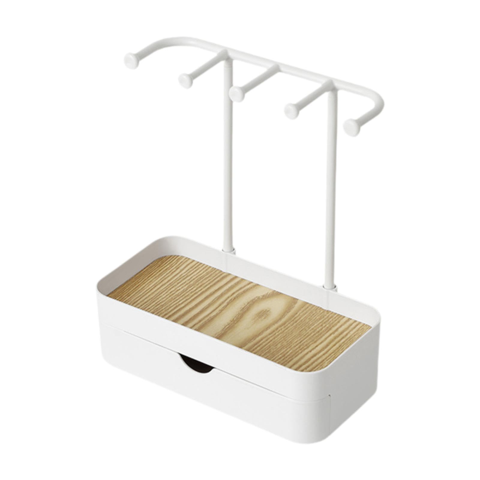 Twisaxc Women's White Hanging Organizer With Innovative Features Jewelry Display Rack Designed To Store Rings Earrings And Necklaces Jewelry Display Stand Hanger Handmade, 20.2X10.1x22.6cm