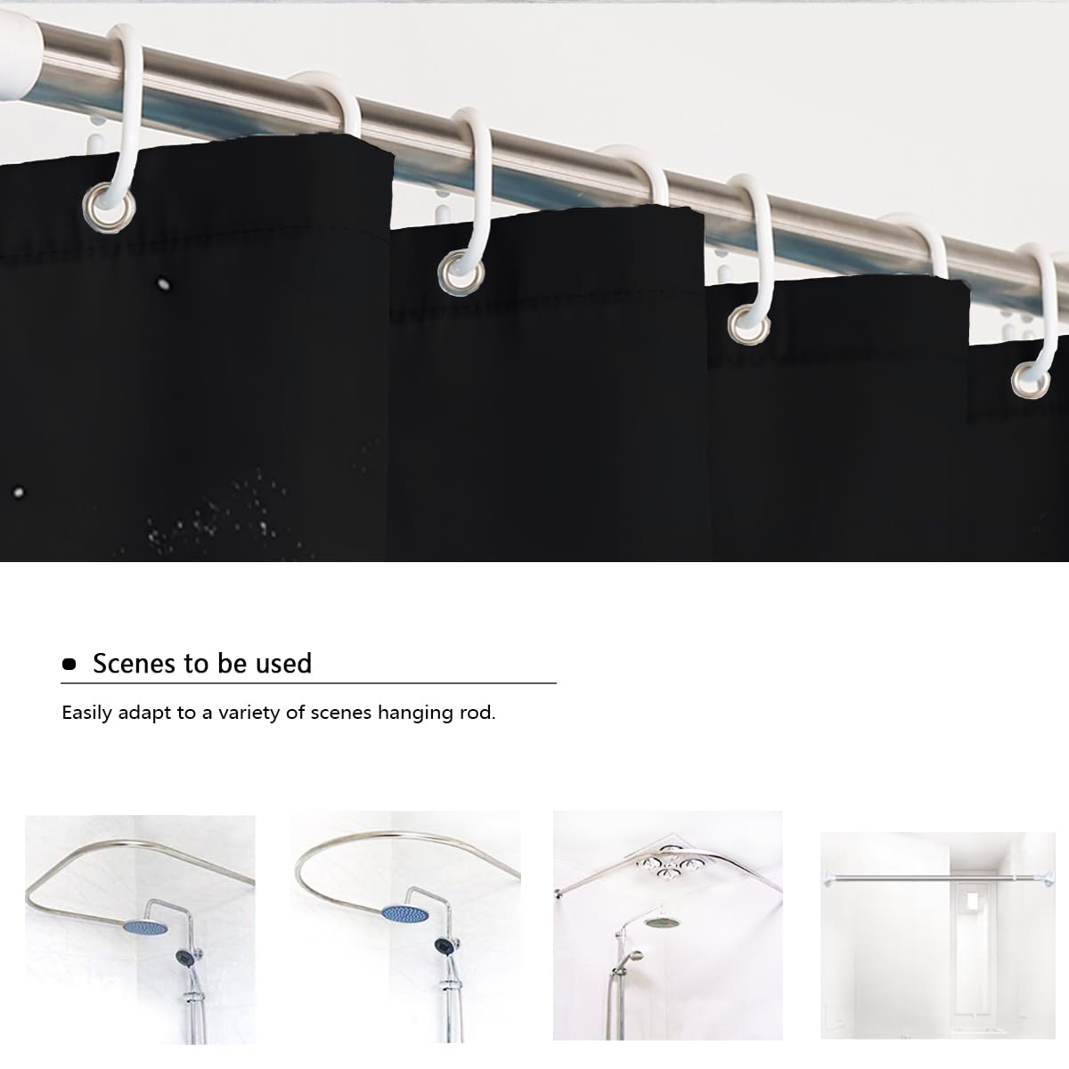 Tende Doccia Scheletro Nero Bianco Gotico Halloween 200x200cm