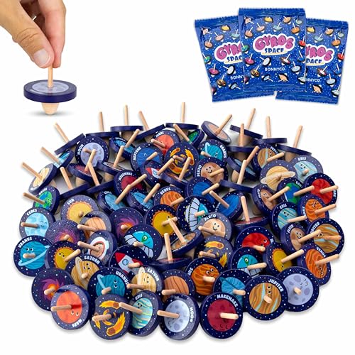 Toupie bois et espace pack 80 pour cadeau anniversaire enfants invités BONNYCO