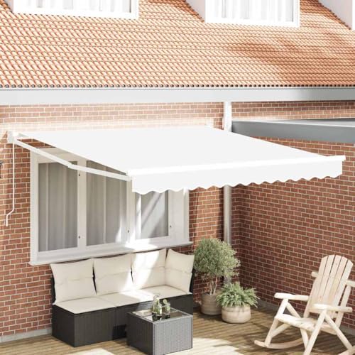 Auvent blanc en polyester 300 cm avec protection solaire - 3