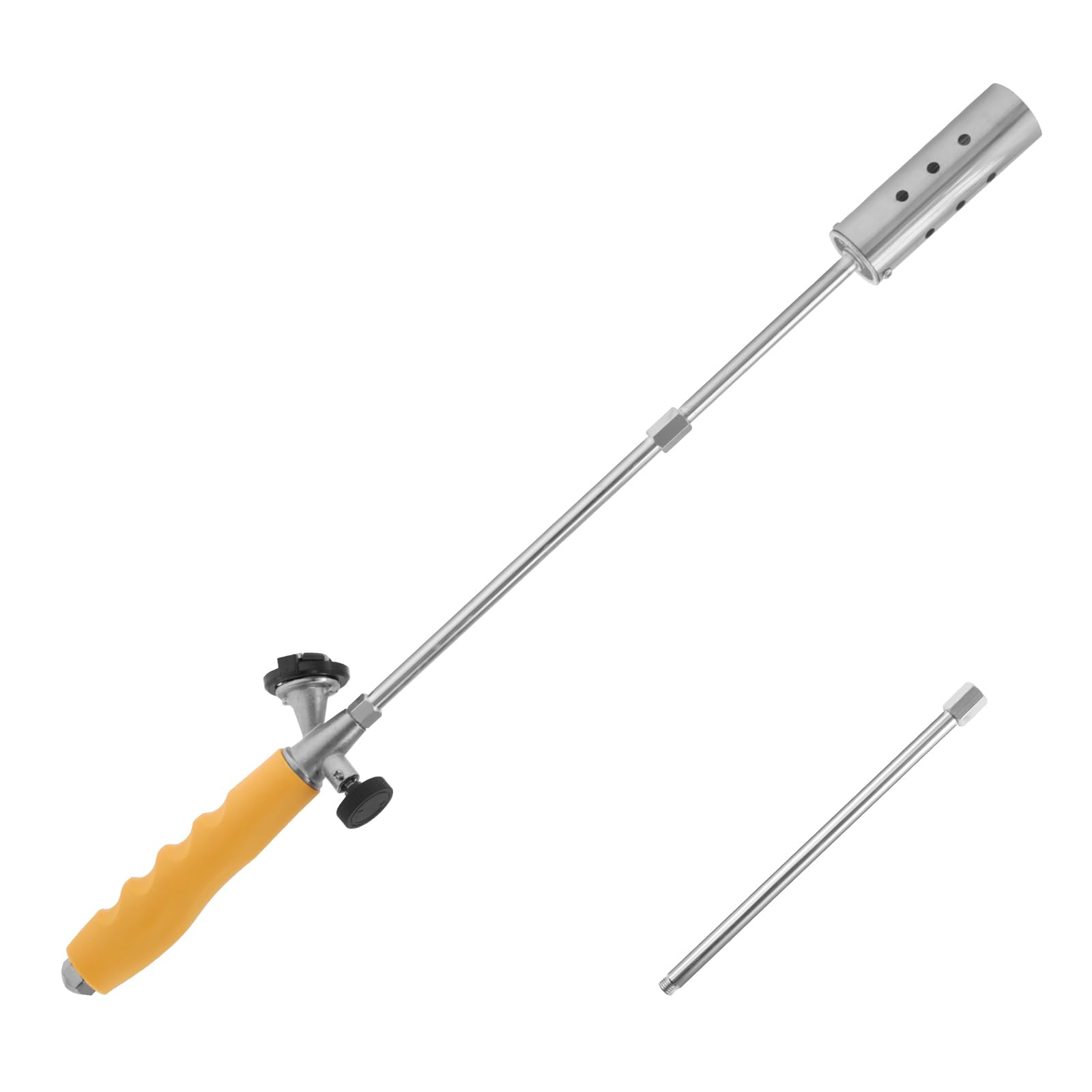 Weed Burner, Removable 3 Stage Weed Flame Torch, Stainless Steel Weed Burner, Reusable Long Arm Blow Torch, Multifunction Weed Terminator for Garden Melting Ice Charcoal Starter
