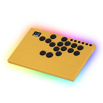 NLOFIN Leverless Arcade Stick 16Keys All-Button Leverless Controller,Custom RGB Arcade Fighting Stick for PS4/PS5/PC/Switch/Steam, Aluminum Controller Supports Hot-Swap&SOCD Yellow