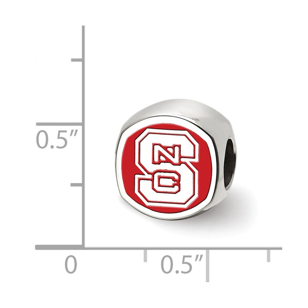 LogoArt Logo Art Sterling Silver North Carolina State U Cushion Shaped Logo Bead