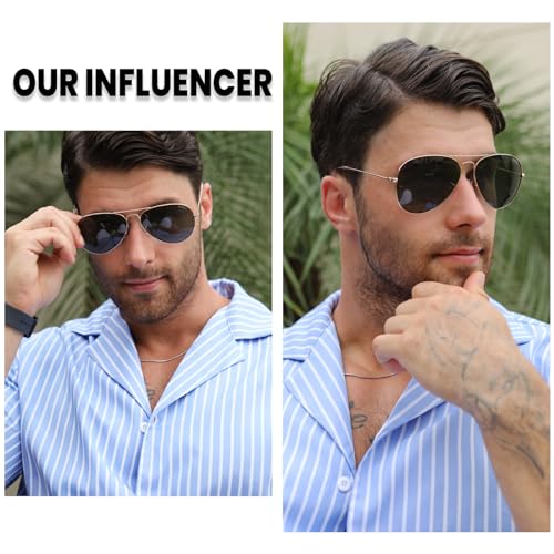 Image of DUCO Classic Aviator Sunglasses for Men Women Retro Polarized Sun Glasses UV400 Protection Driving Fishing 3025