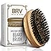 Beard Brush - Pure Boar Bristles - First Cut Firm Hog Hair Brush Natural Solid Wood Body - Works With Your Beard Oil and Balm - Exfoliates Skin For Healthier and Softer Beard - BRV MEN