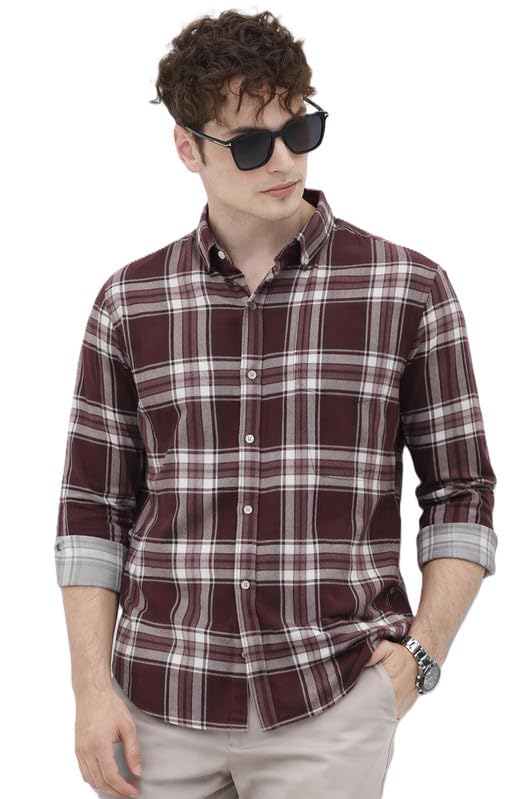 Image of OTUS Men's Cotton Casual Printed Checkered Stylish Shirt for Men