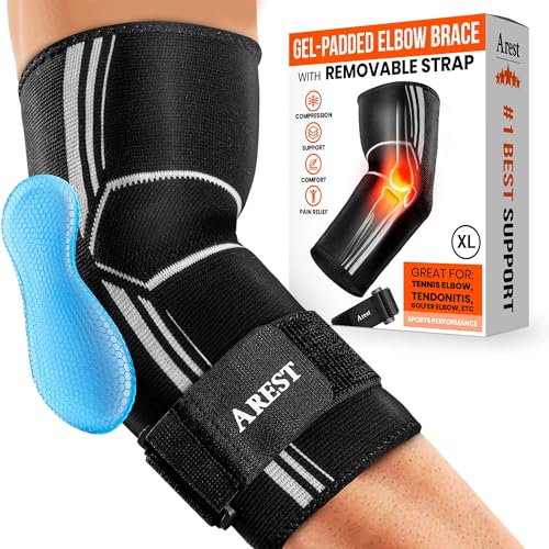 AREST Codera Deportiva con Cinta de Compresión - Codera de Compresión para Gym, Actividades Físicas - Codera Ajustable para Hombre y Mujer (XL)