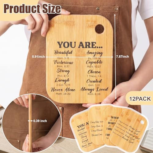 12 Piezas Tabla de Cortar Cristiana en Bambú con Diseño Religioso para Mujeres, 7.8 pulgadas Mini Tabla Charcutería, Regalo Ideal miniatura 2