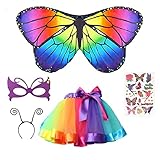 schmetterling kostüm damen nähen ❤❤ Schmetterlingskostüm Set: Enthält 1 Schmetterlingsflügel, 1 Tutu Rock, 1 Stirnband, 1 Maske und 1 Blatt mit Schmetterling Tattoos. Ein komplettes Schmetterling Kostümset, um Ihre Mädchen auf Partys oder bei täglichen Aktivitäten zu unterhalten.