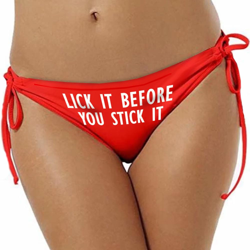 exciting Lives Lick It Underwear - Gift for Valentines, Valentine's Day, Love Gift for Valentines, Love Gift for Valentines, for Girlfriend, Anniversary, Wedding Night, for Women, Friend, Wife Red