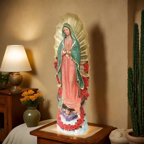 Estatua religiosa de Nuestra Señora de Guadalupe 36 pulgadas alta miniatura 6