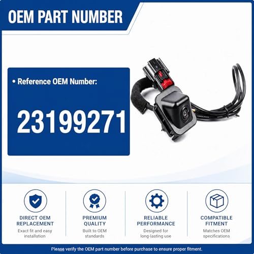 Image of No. 23199271 Rear View Backup Reverse Parking Camera /Rear View Camera | For Chevy Corvette 2014-2019 Z06 Z51 Grand Sport ZR1 6.2L V8 [6 PINS] okostyo Park Assist Camera OEM Part Number# 2319-9271