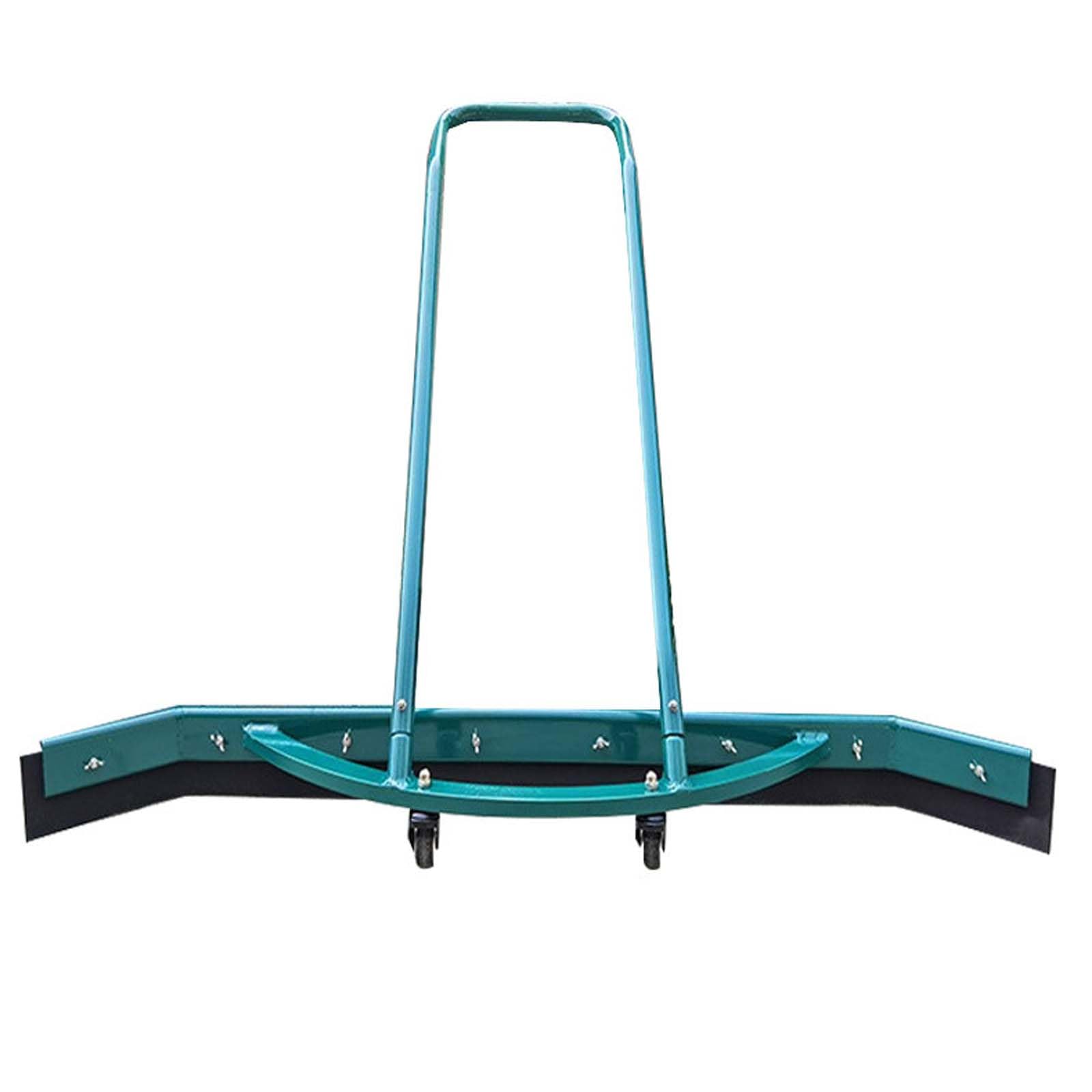 Raclette Multi-Fonction avec Roues, raclette en métal Bleu-Vert Robuste, raclette de Sol Durable pour Un Drainage Efficace sur Les terrains de Sport