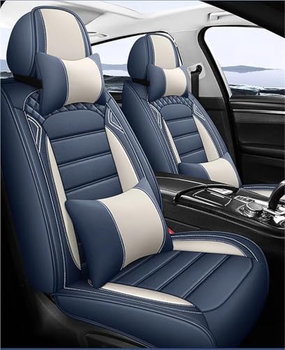 Housse de siège auto en cuir luxe pour Nissan Leaf et X Trail T32 bleu avec coussin confort