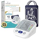 COMPASJ - Tensiómetro de brazo Monitor de Presión Arterial Digital Detección de Arritmia, Medición Precisa, Memoria hasta 99 lecturas, Brazalete Ajustable 22-42cm, para Mayores Familias. Incluye Pilas