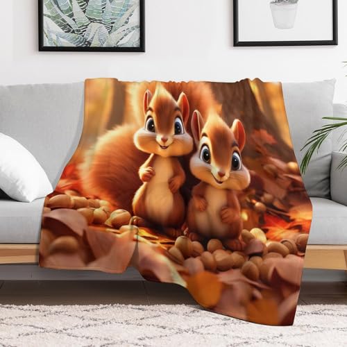 Couverture écureuil mignon en flannel pour des soirées cocooning devant la télé - 3