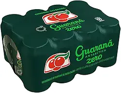 Pack de Refrigerante Guaraná Antarctica Zero Lata 350ML, 12 Unidades