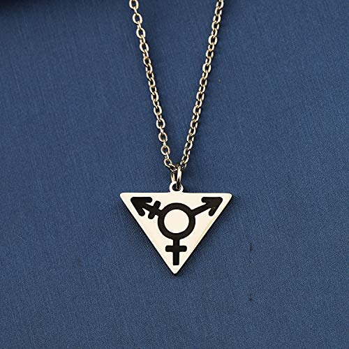 MYOSPARK Transgender Symbol LGBT Gay Triangle Pendant Necklace FTM MTF Transgender Pride Jewelry Bisexual Gay Lesbian Gift3
