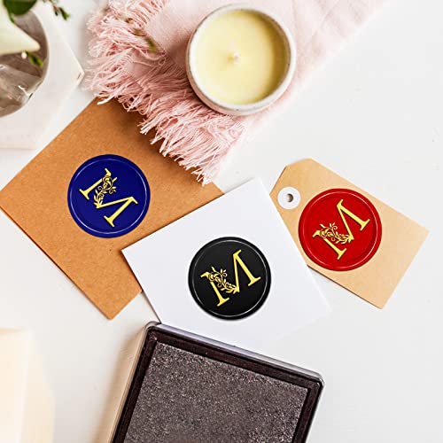 CRASPIRE Wax Seal Stamp Initials M Classic Vintage Sealing Stamp 30mm/1.18inch Removable Brass Head Sealing Stamp with Wooden Handle for Gift Invitations Greeting Cards Wrap - Image 3