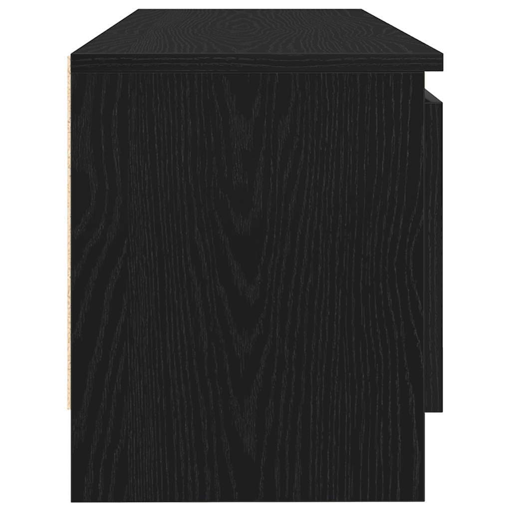 vidaXL Mobile Porta TV Rovere Nero 102x30x36 cm in Legno Multistrato, mobiletto, mobiletto HiFi, Mobile per dispositivi multimediali, Supporto TV