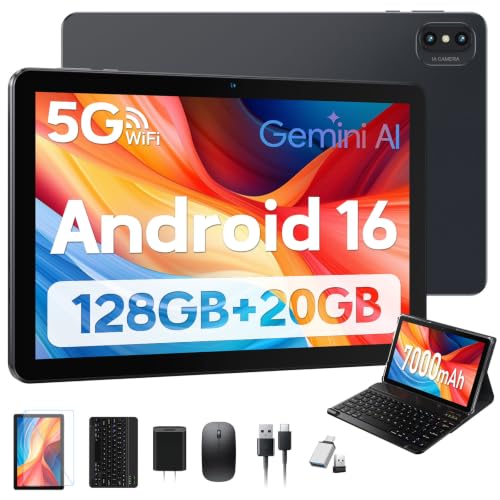 Image of 2026 Upgraded Android 16 Tablet, 10 Inch Tablet with Keyboard 128GB + 20GB