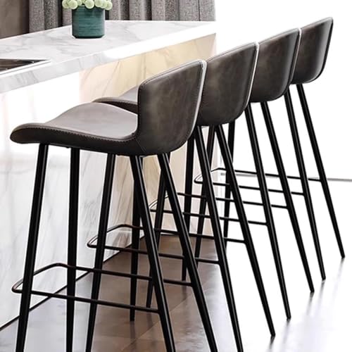 Tabourets de bar hauts chic en simili cuir gris durable XJBTBA