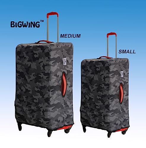 Image of BIGWING Protective Cover with Camouflage Print in Polyester Fabric for Small & Medium Size (20'-24' Inch 55-65 cm) Soft Luggage Trolley Bag Cover Combo Pack of 2 (Fitts Only On Fabric Trolley Bag)