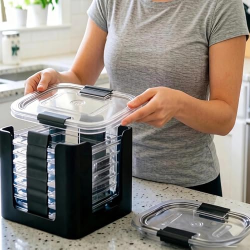 Image of 4 Pcs Lids Organizer for Rubbermaid Brilliance Lids