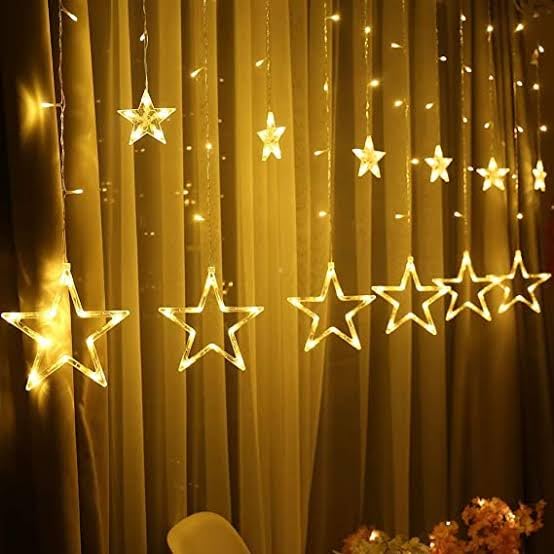 Star Curtain Light | 6 Big Star 6 Small Star Light | with 8 Flashing Modes | 12 Stars | Warm White | for Indoor & Outdoor Decorations (B0D4HW685R) Amazon Price History, Amazon Price Tracker