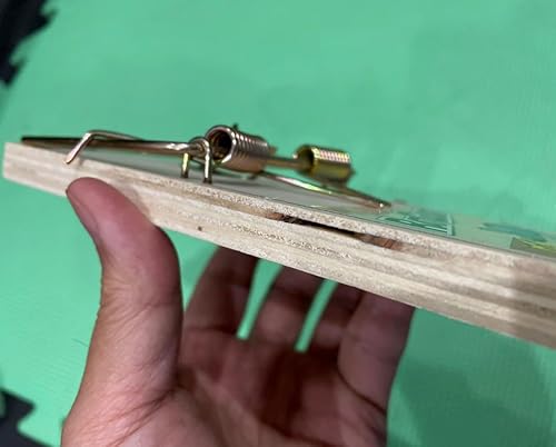 Miniatura 7 de Harrier Hardware Juego de 12 trampas para ratas, mecanismo confiable de doble resorte con base de madera resistente y placa de metal para interiores