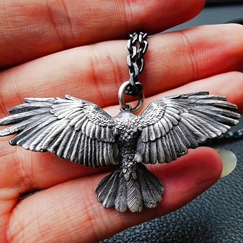HETICA Eagle Necklace for Women Men, Retro Black Eagle Animal Pendant Necklace Fashion Jewelry Gifts for Men Women3