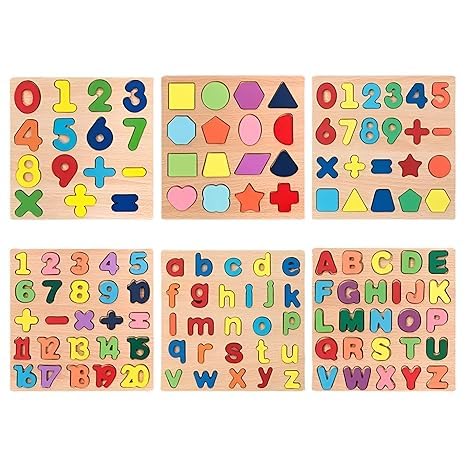 Pluspicks Wooden Puzzles for Kids | Alpha Numeric & Shapes Learning Tool for Pre-Schoolers | Creative Brain Puzzle Toy for Kids | A to Z 1 to 20 Learning Game for Kids (Pack of 6) (B0D9TQQBVV) Amazon Price History, Amazon Price Tracker
